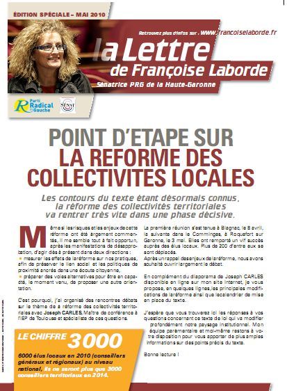  	N° spécial Réforme des Collectivités - Mai 2010 - news F. Laborde 